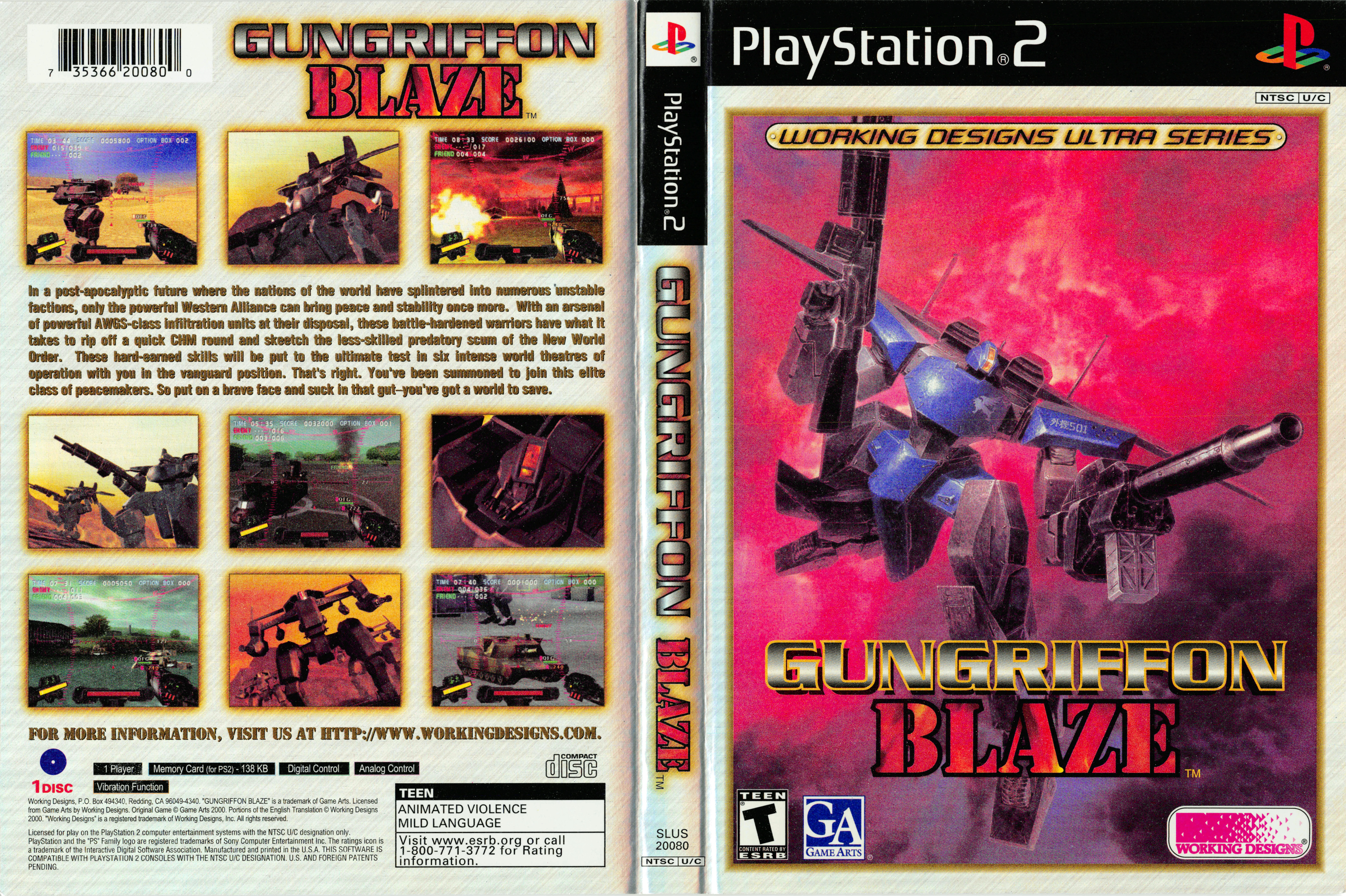 Jeu PS2 Gungriffon Blaze - Version Japonaise NTSC-J - Bon état - Jeu De Tir Mécanique
