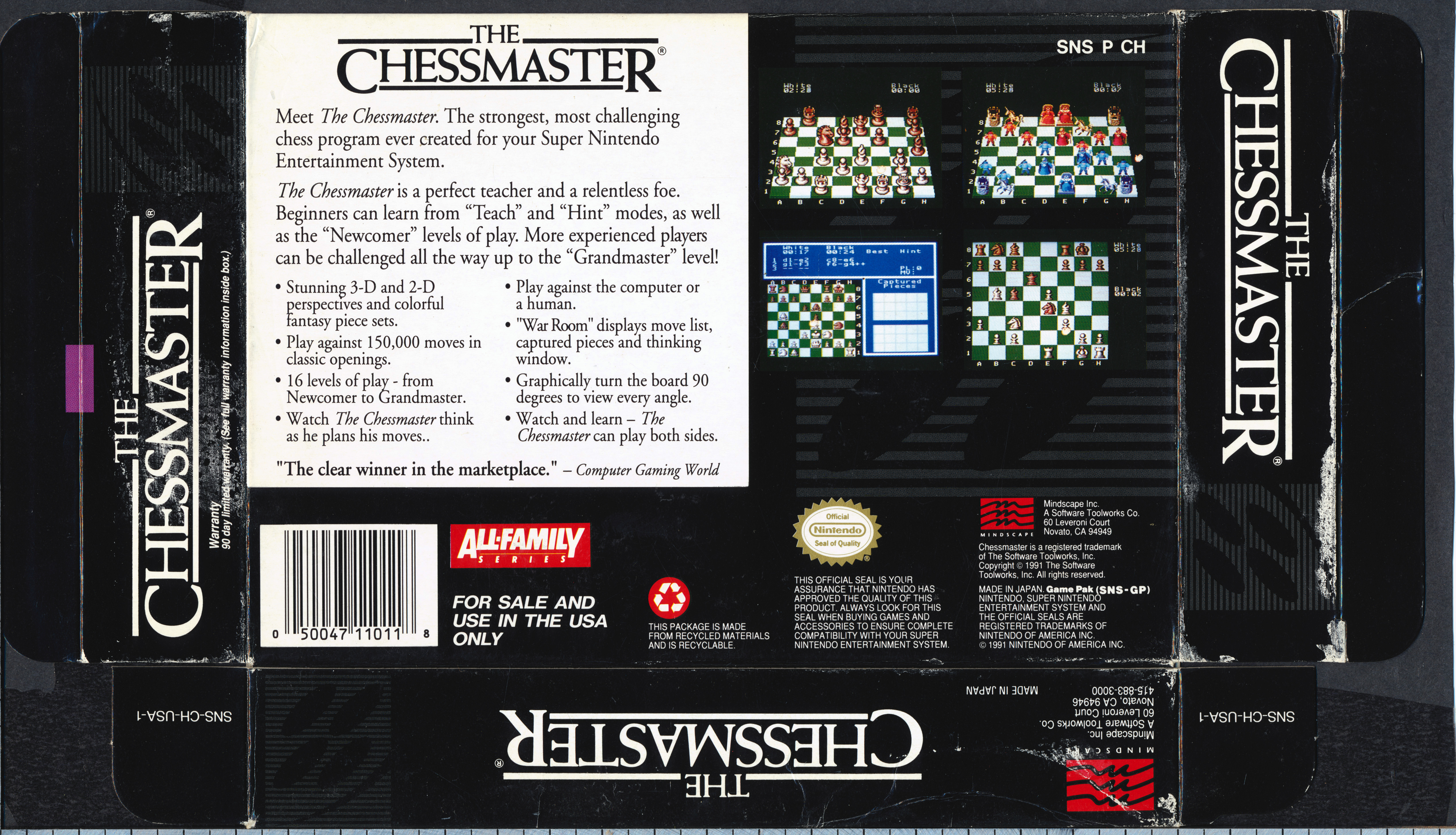 The Chessmaster (SNES) - The Cutting Room Floor