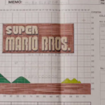 Super Mario Bros. Title Screen, 1985 (Unknown author). The planning sheet for the original Super Mario Bros. title screen. (Source: Super Mario Bros. 30th Anniversary Special Interview)