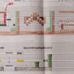 Bonus Rooms C-E and Underground Stage Layout, 1985 (Unknown author). The design of bonus rooms C, D, and E with some corrections as well as a seemingly unused portion of an underground stage. (Source: Super Mario Bros. 30th Anniversary Special Interview)