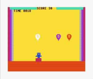 Screenshot of Blockhead, by Matt Giwer. From COMPUTE!, August 1983, Issue 39