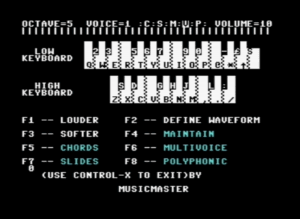 MusicMaster, by Chris Metcalf and Marc Sugiyama. Published in COMPUTE!, June 1983