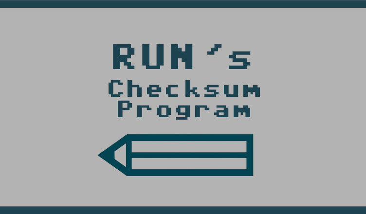 RUN's Checksum Program - Banner Image