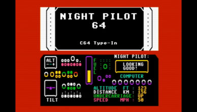 Night Pilot 64, a Commodore 64 Type-In from Commodore Horizons magazine.